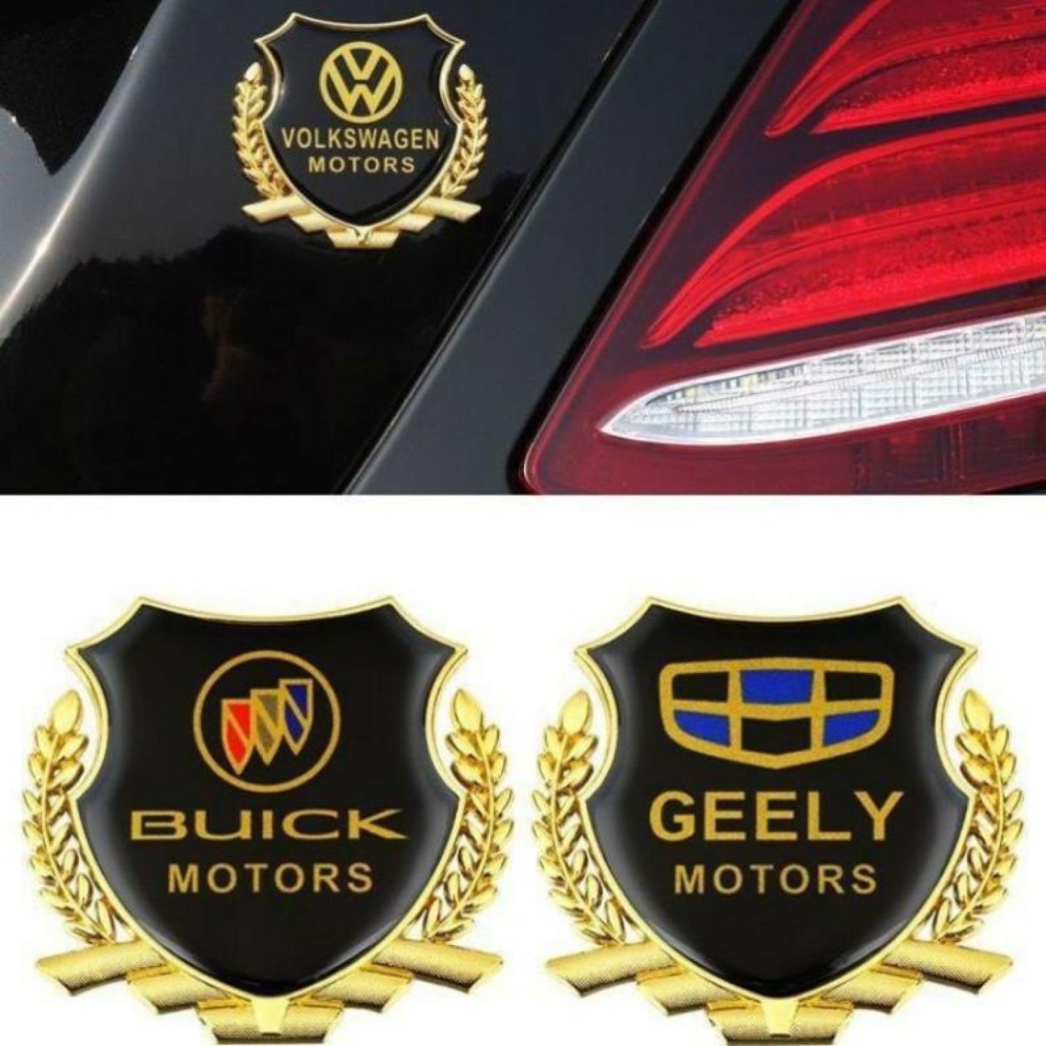 Logo Bông Lúa Dán Trang Trí Ô Tô, Xe Máy [ Viền Vàng ]