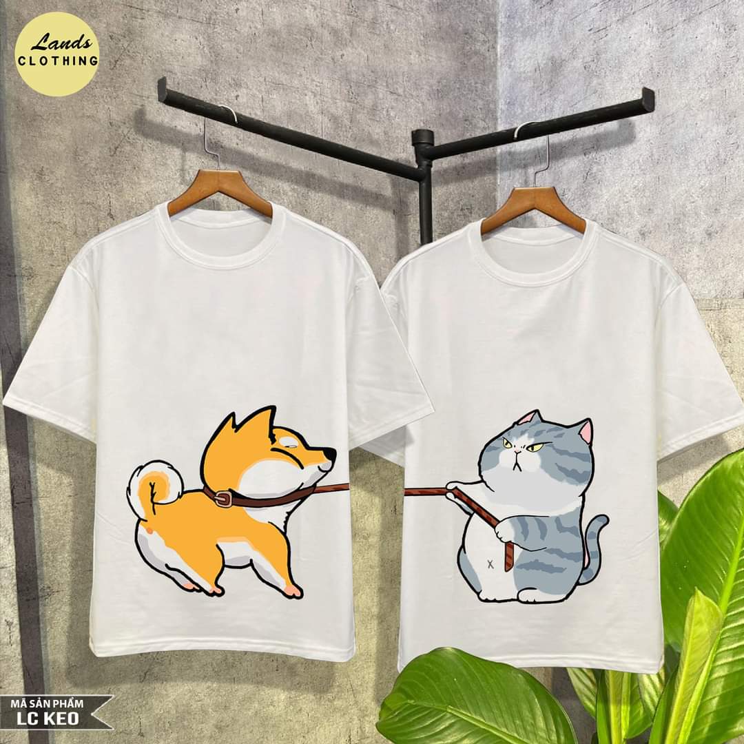 [FREESHIP] ÁO ĐÔI IN HÌNH CHÓ MÈO CUTE
