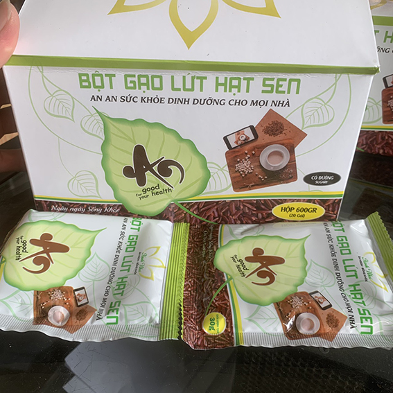 Bột Gạo Lứt Hạt Sen Hạnh Như 600g