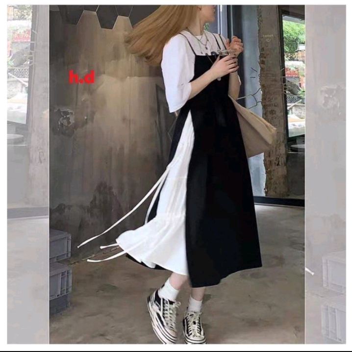 SÉT VÁY YẾM BUỘC EO + ÁO COTTON CỰC XINH