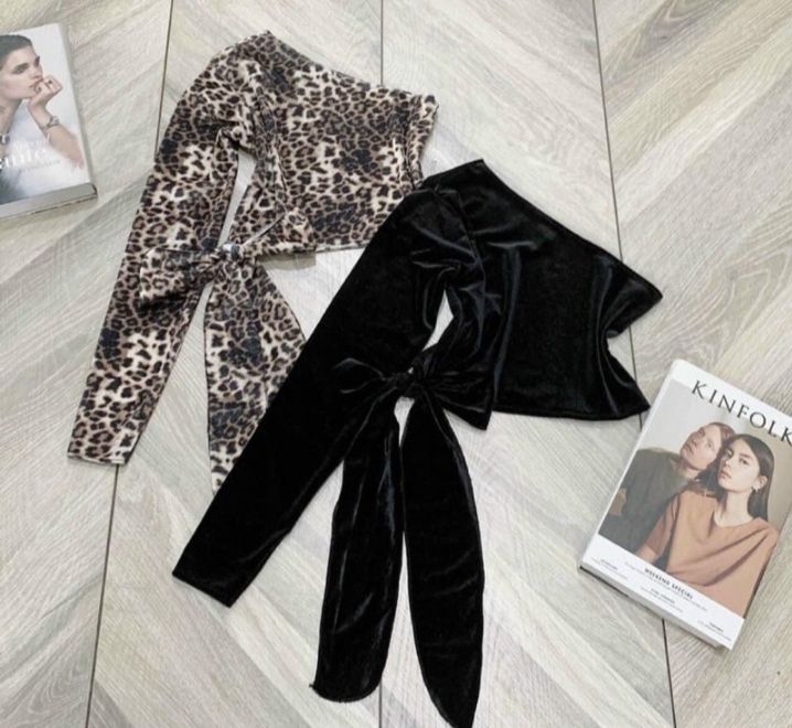 [HCM]Áo croptop tay dài phối da beo (free size dưới 53kg) có ảnh thật