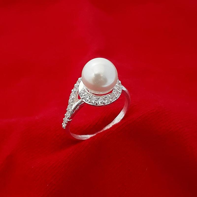 Nhẫn nữ ngọc trai nhân tạo size 8ly chất liệu bạc thật không xi mạ, có thể chỉnh size tay theo yêu cầu, phong cách sang trọng thích hợp đeo thời trang ,làm quà tặng - BS1QTNU15