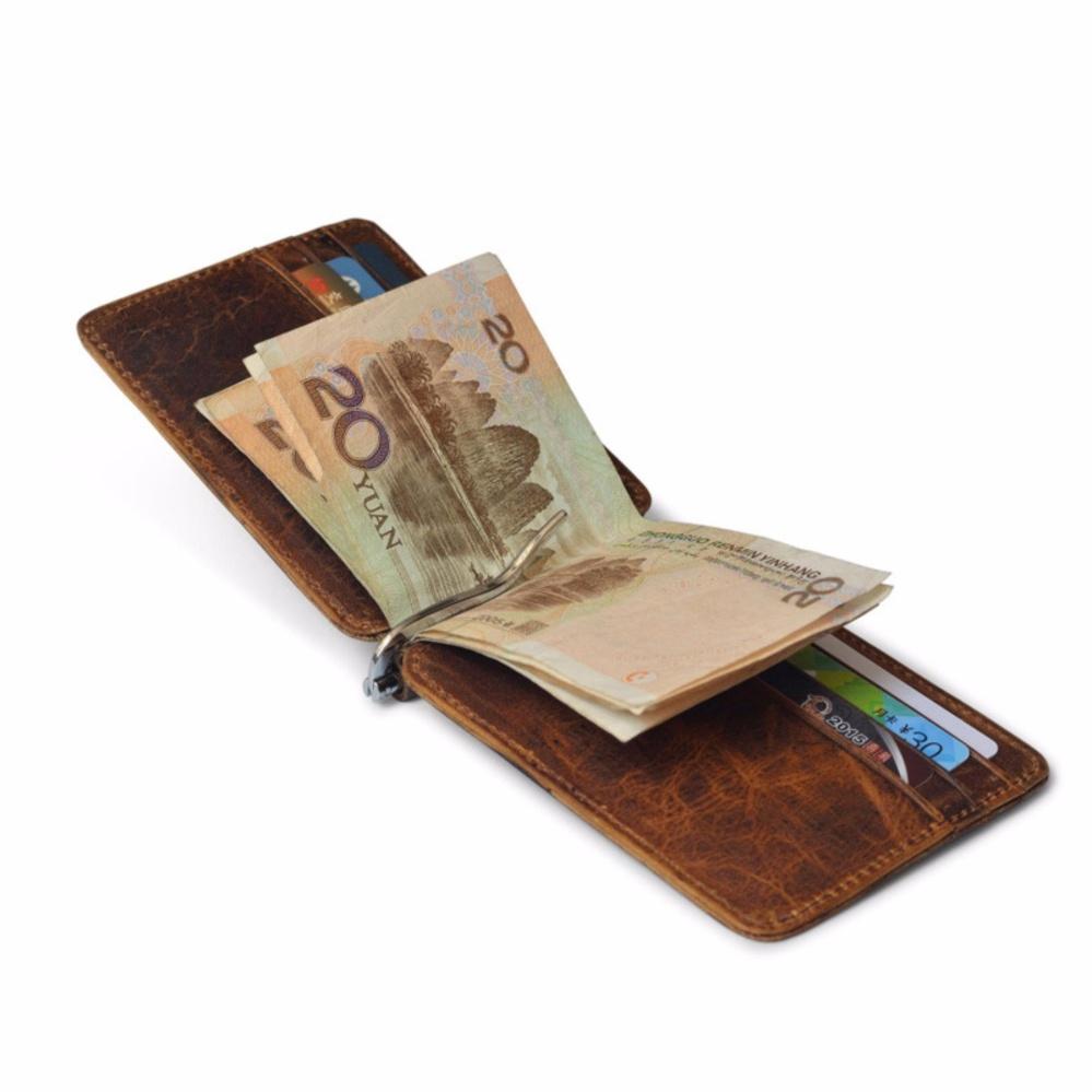 Vintage Money Clip Front Pocket Wallet Slim Minimalist Wallet RFID Blocking