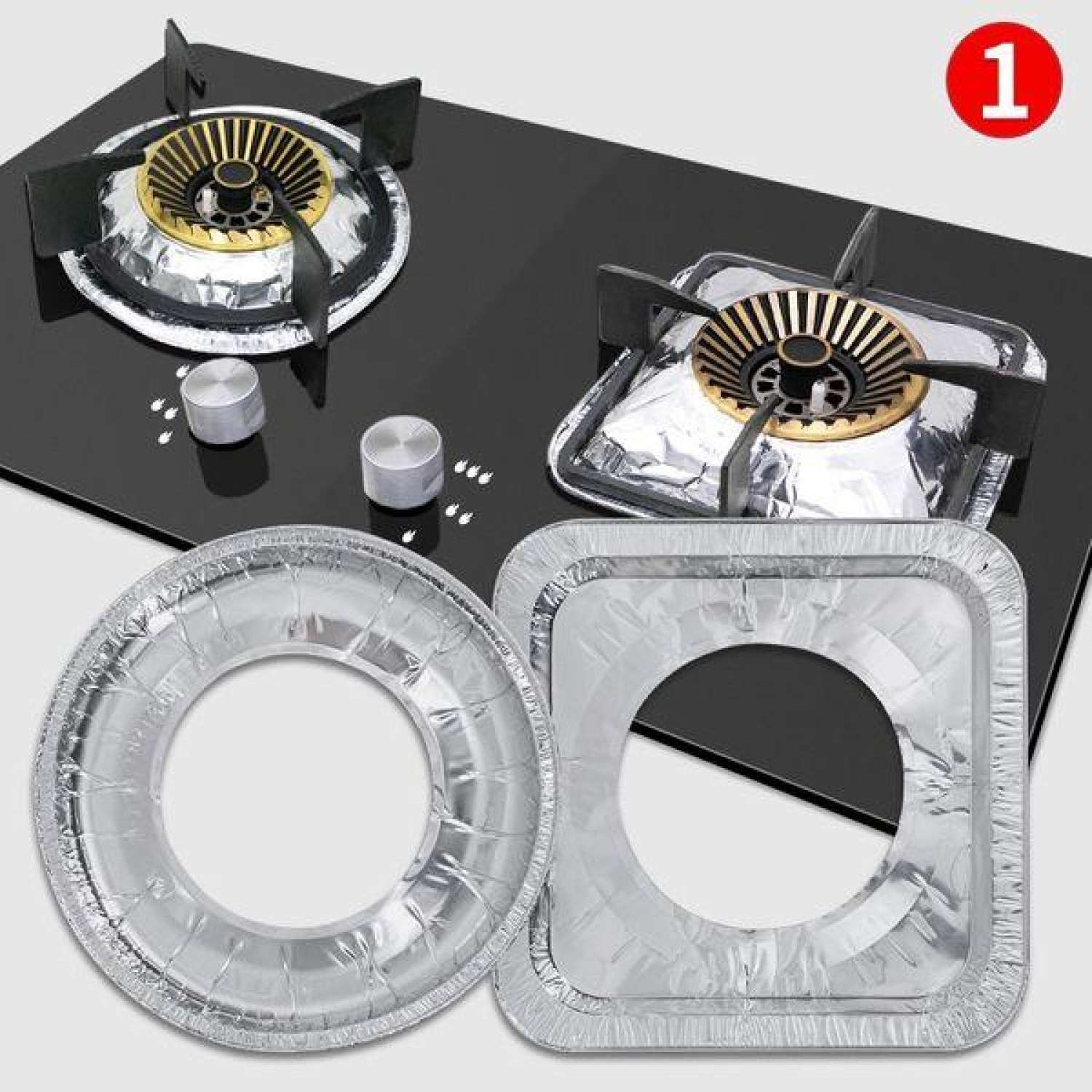 Set 10 khay giấy bạc lót bếp gas
