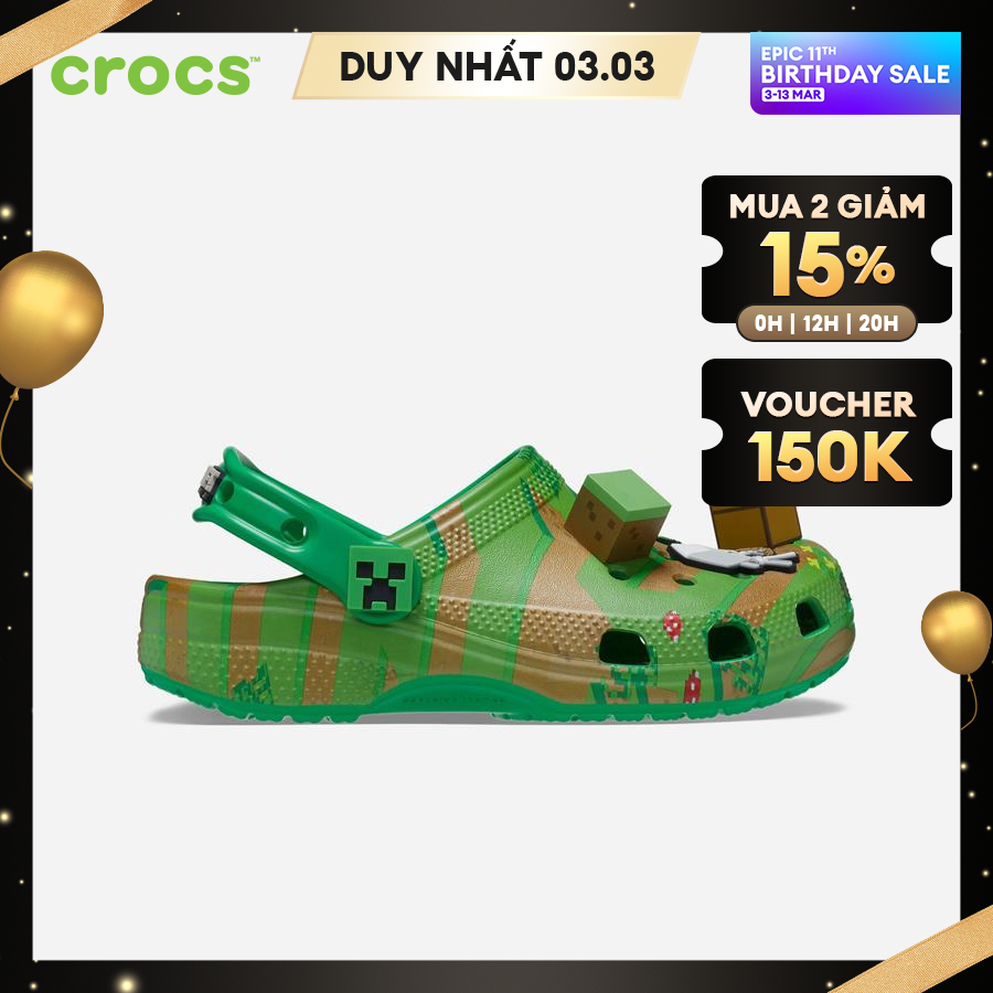 CROCS Giày lười trẻ em Classic Elevated Minecraft 208473-90H CHL ...