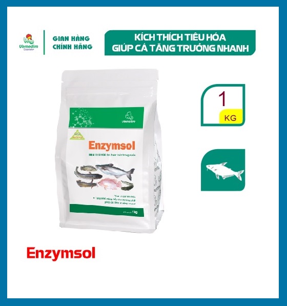 "Hoàn tiền đến 10%" Vemedim Enzymsol cá, men tiêu hóa cho cá hỗ trợ tiêu hóa, giúp cá tăng trưởng nhanh, gói 1kg