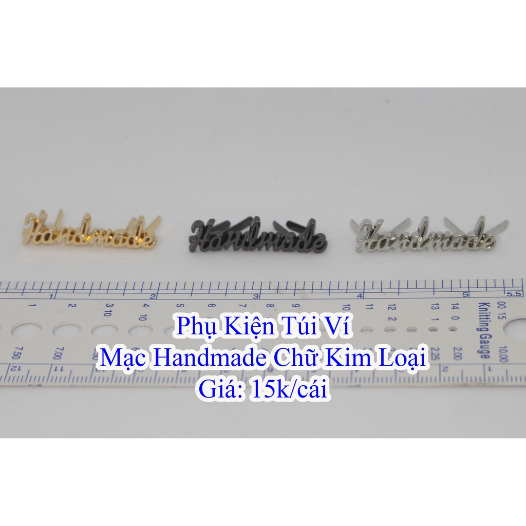 Mạc handmade chữ kim loại làm túi xách
