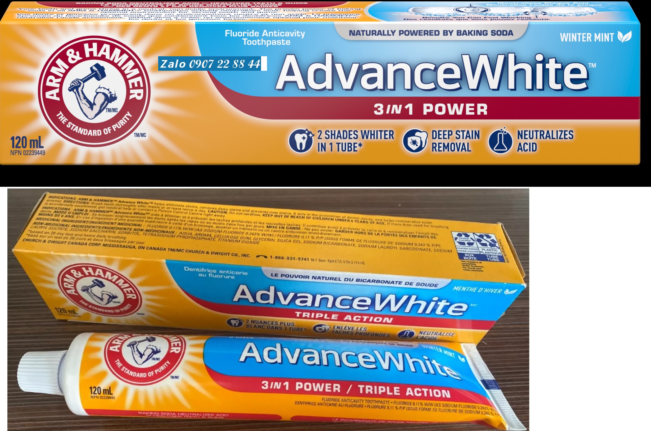 KEM ĐÁNH RĂNG BAKING SODA 120GR