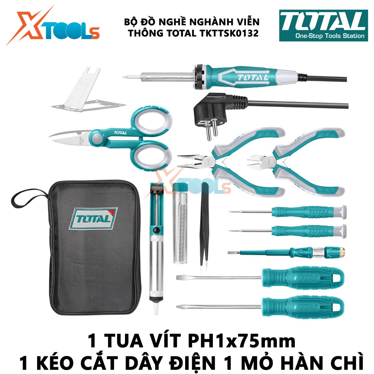 Total tkttsk0132 telemetry tool set 13 PCs | set 13 Telecommunications Tools soldering iron, screwdriver, solder wire, long-needle pliers ..