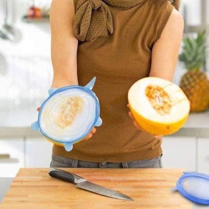 BỘ 6 NẮP ĐẬY THỰC PHẨM SILICON ĐA NĂNG Stretch and Fresh