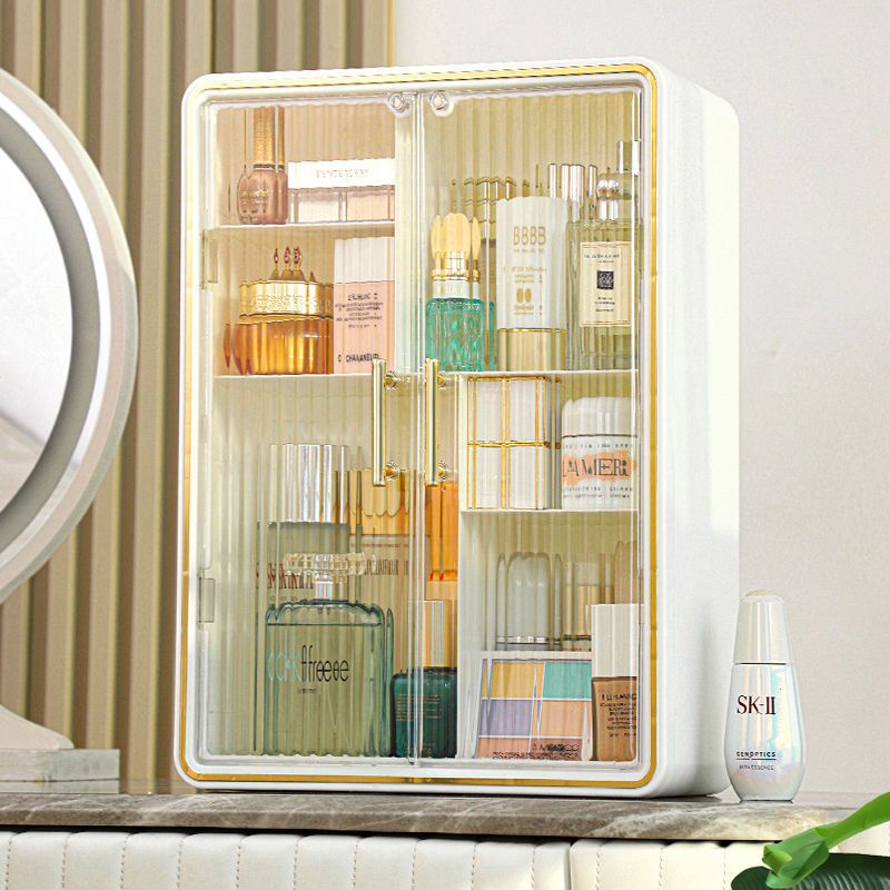Hộp đựng mỹ phẩm nhà tắm treo tường có cửa chống bụi, kệ mỹ phẩm để bàn tủ kệ mỹ phẩm nhà tắm cỡ lớn