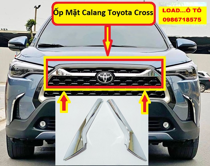 Ốp Trang Trí Mặt ca Lăng Toyota Cross 2023-2020 Mẫu Nhựa ABS Mạ Crom