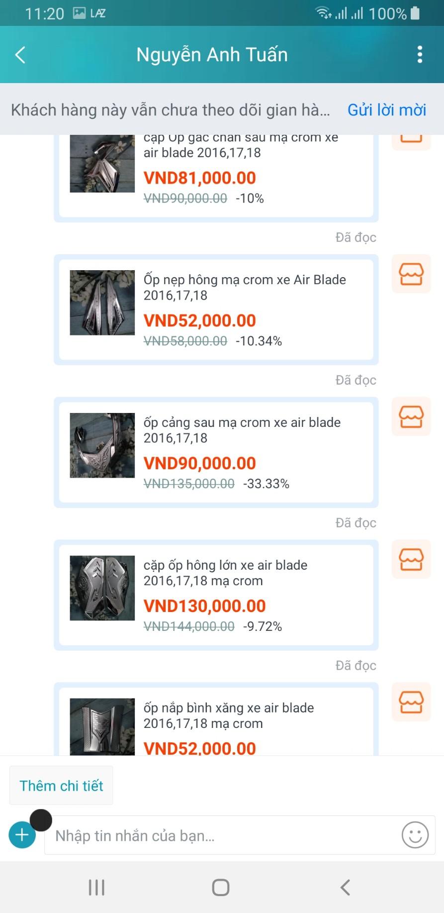 combo 5 món ốp mạ crom xe air blade 2016 đến 2019