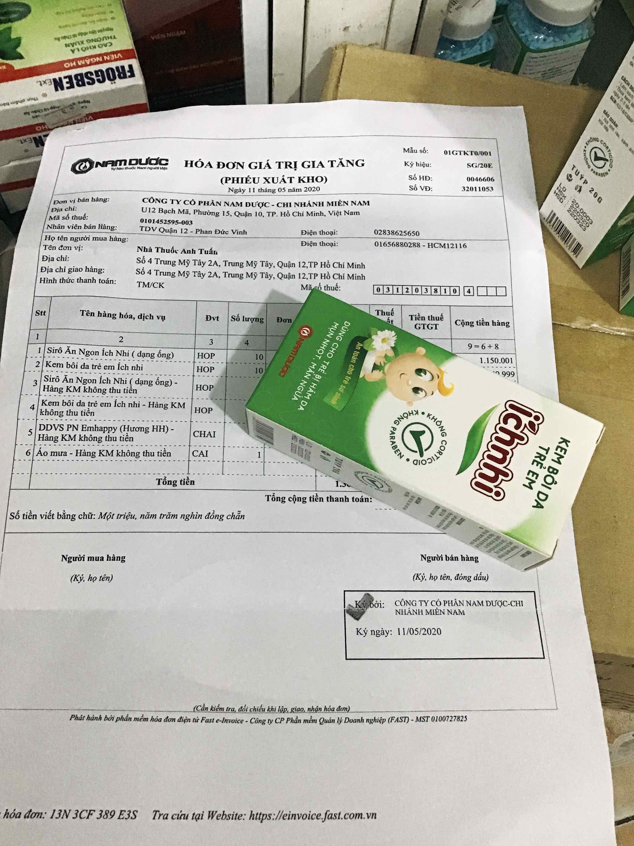 kem bôi da trẻ em ích nhi