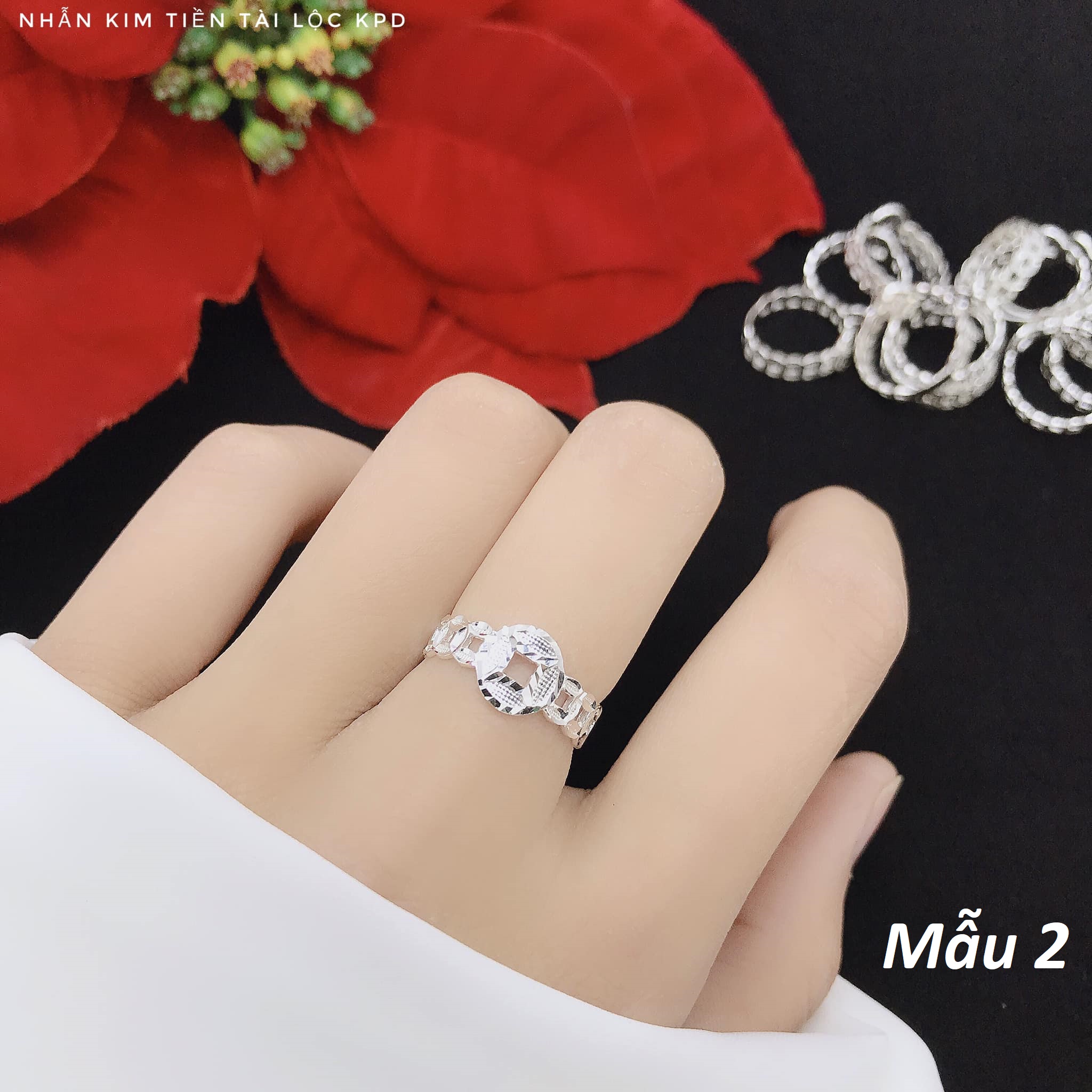 Nhẫn nữ bạc ta kim tiền các mẫu MS53d