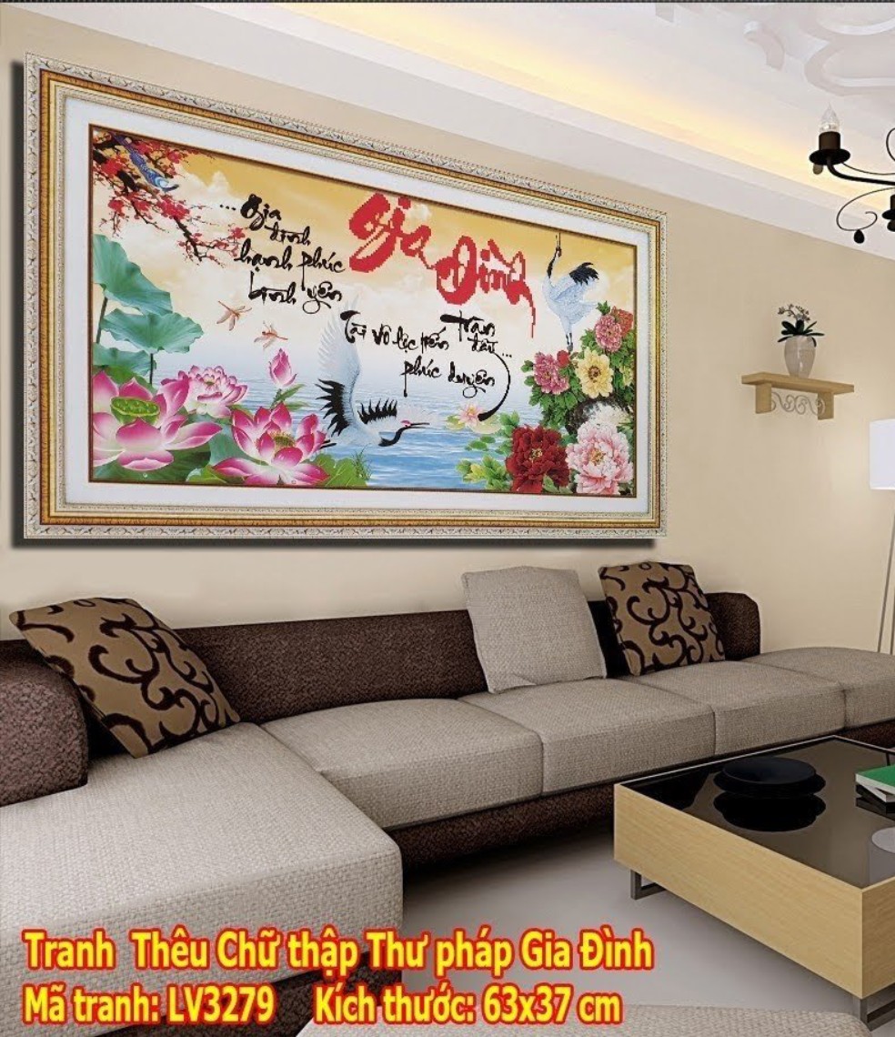 Tranh thêu chữ thập Gia đình-Siêu thị tranh thêu
