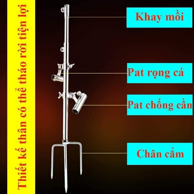 Tháp câu đài chống gác cần, rọng cá, khay mồi