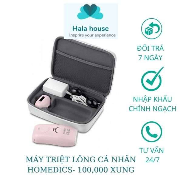 [Freeship]- Máy Triệt Lông vĩnh Viễn Cá Nhân Công Nghệ Kép 100,000 Xung IPL&AFT HoMedics Mỹ DUO LITE IPL-HH180 Có Thể Thay Thế Đầu Xung - HL07 Hala house