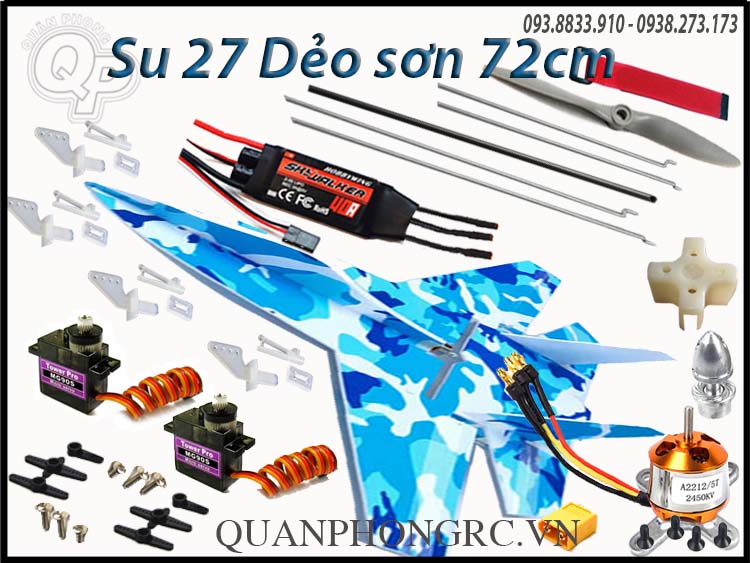 Bộ kit sơn dẻo Su 27 có đồ điện ( không tay, rx và pin)