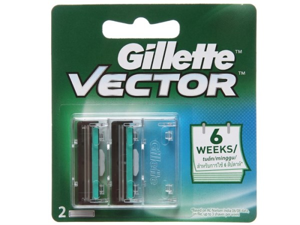 Vĩ 2 cái lưỡi cạo râu lưỡi kép Gillette Vector