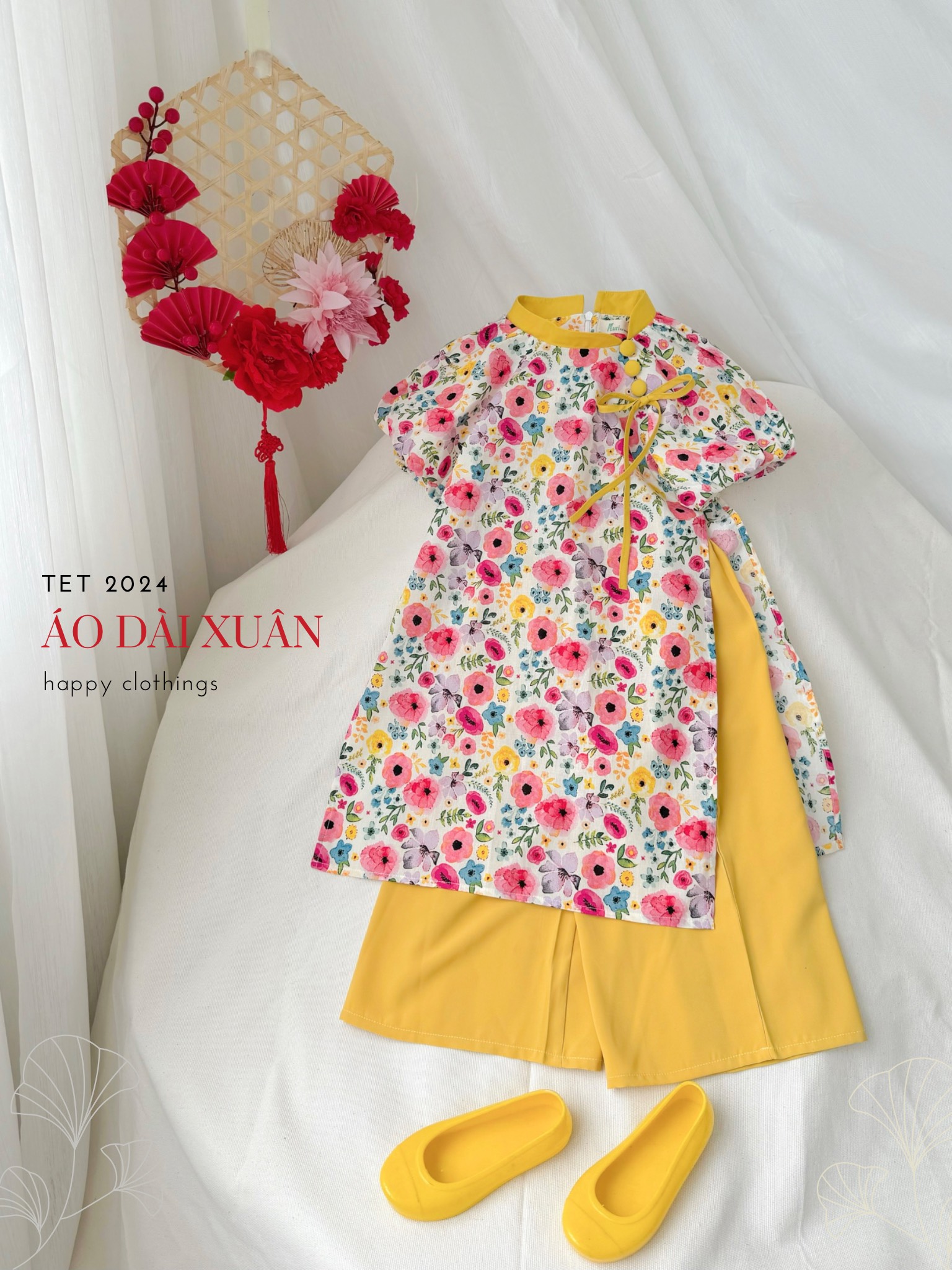 [NEW ARRIVAL] ÁO DÀI BỘ NƠ CỔ BÉ GÁI
