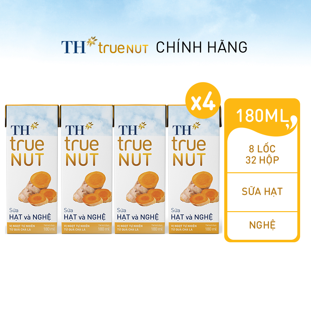 Combo 4 lốc sữa hạt và nghệ TH true NUT 180 ml (180 ml x 16)