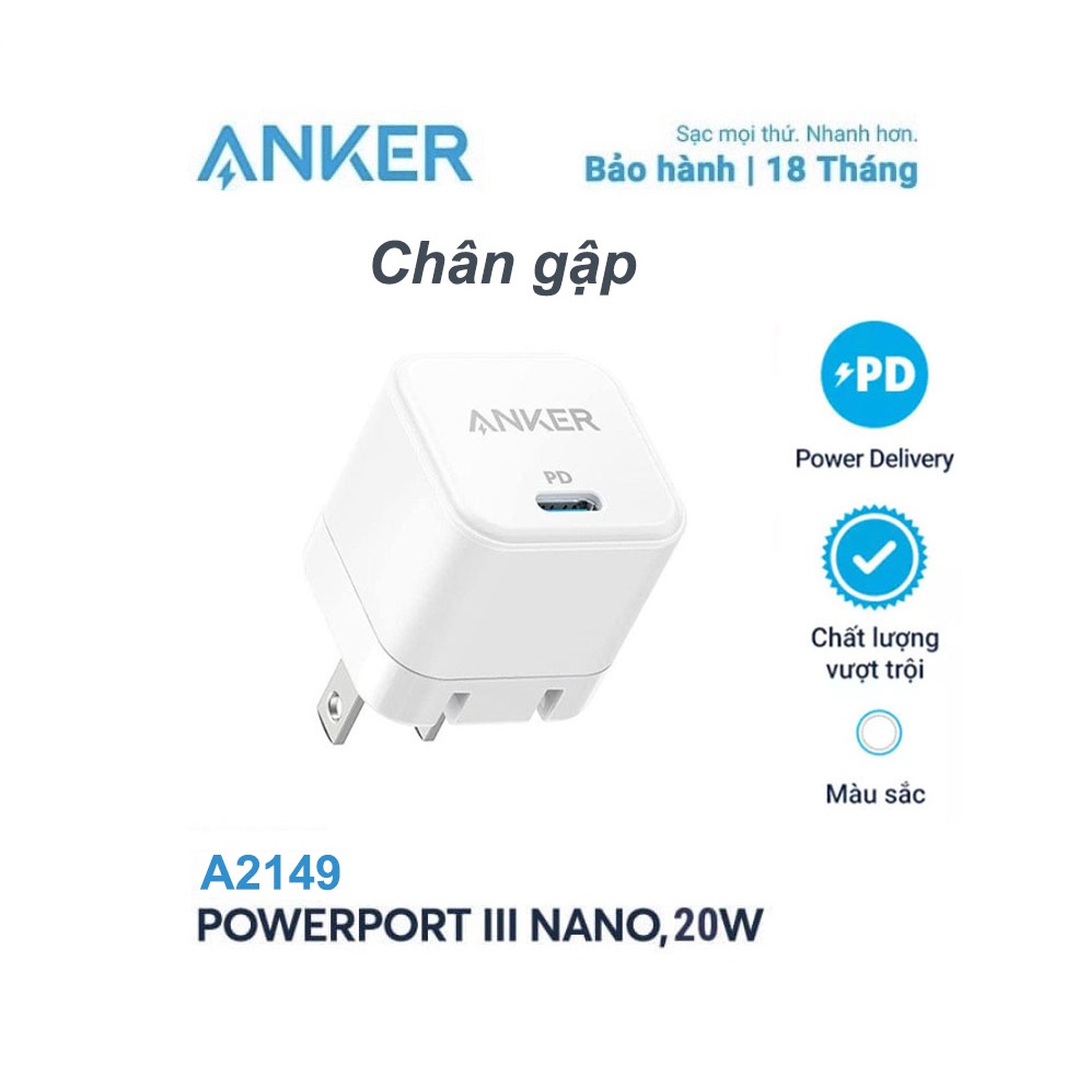 Củ Sạc Anker PowerPort 3 PD Cube 20w - A2149 (Bảo Hành 18T)