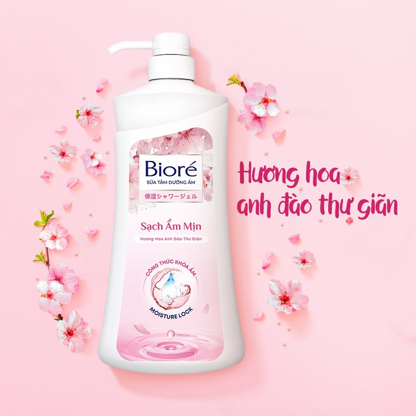 Sữa Tắm Biore Dưỡng Da Hoa Anh Đào 530g