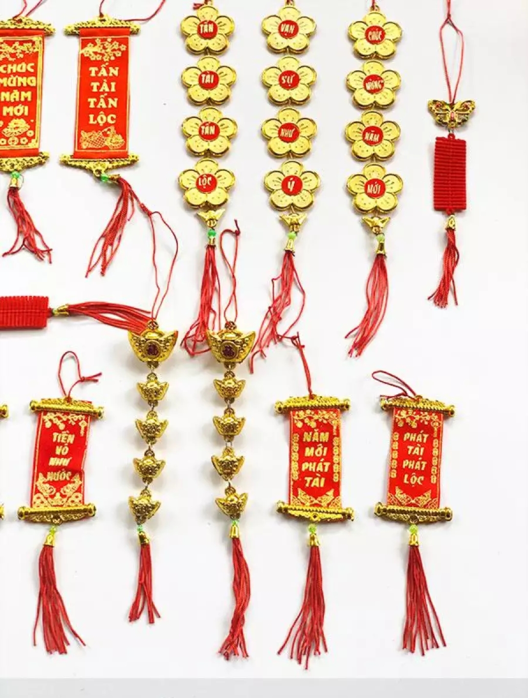 Combo 18 Dây Treo Tài Lộc Trang Trí Tết, Cây Mai Nhà Cửa Đón Tết