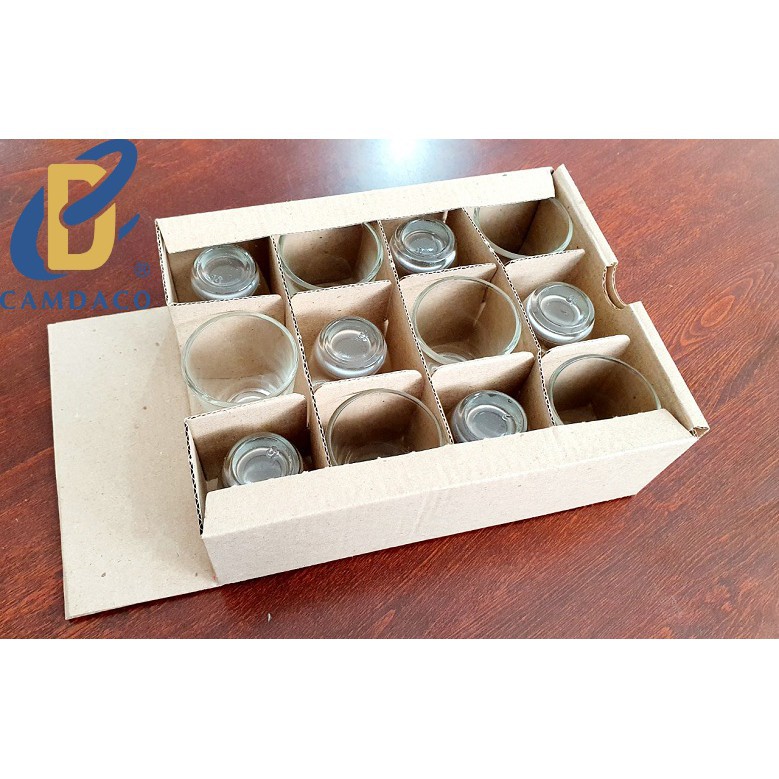 Bộ 12 Ly Cốc Thủy Tinh Uống Dáng Bầu 33ML