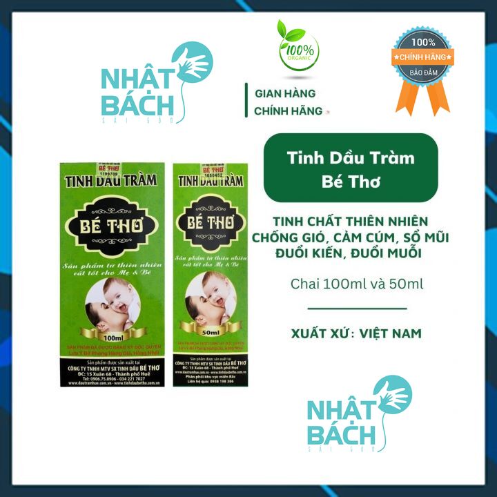 Tinh Dầu Tràm bé Thơ 50ml - 100ml ( có tem chính hãng cty Bé Thơ)