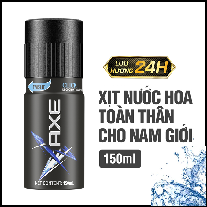 Xịt khử mùi toàn thân AXE Click 150ml