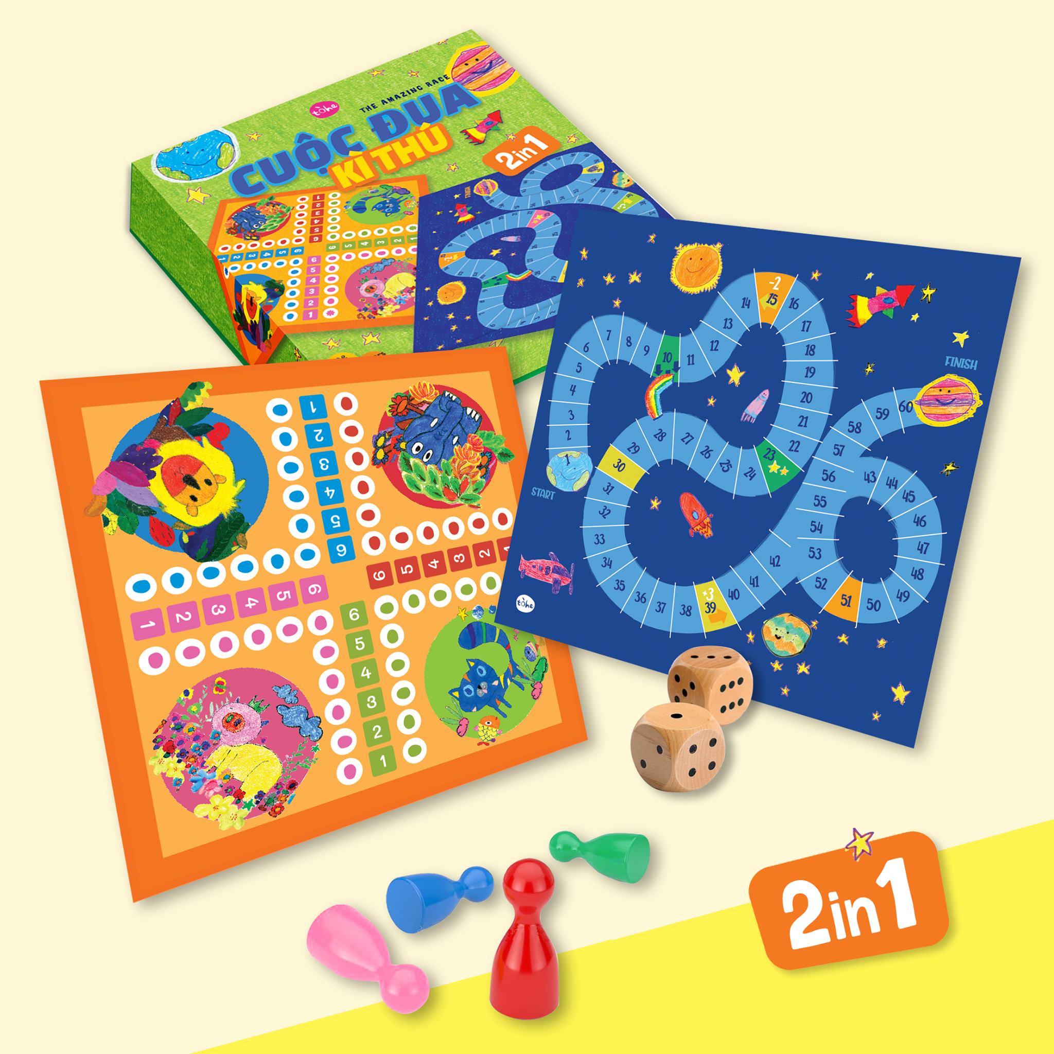 Bộ đồ chơi Cuộc Đua Kỳ Thú (gồm 2 game Cá ngựa và Cuộc Đua Dải Ngân Hà) [Made by Tòhe]