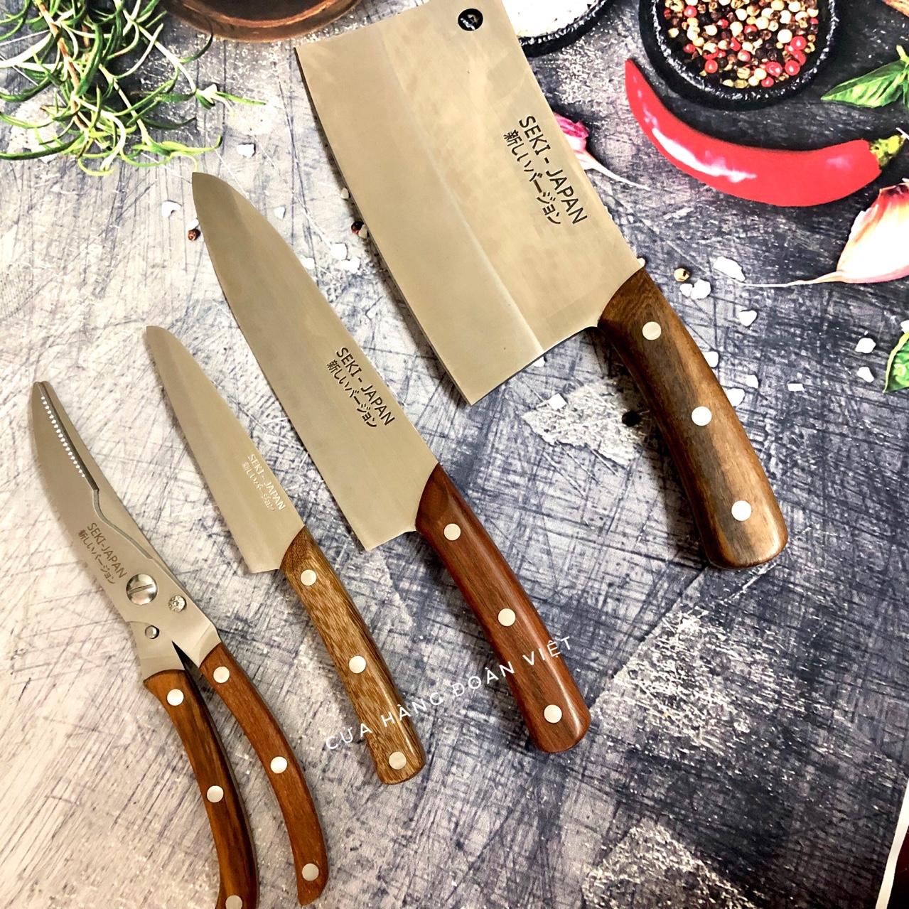 DAO SEKI NỘI ĐỊA NHẬT II Bộ Dao Kéo Seki - Bộ Dao Seki II Dao chặt Xương, Dao Thái, Dao gọt hoa quả II Bộ dung cụ dao nhật Cao cấp