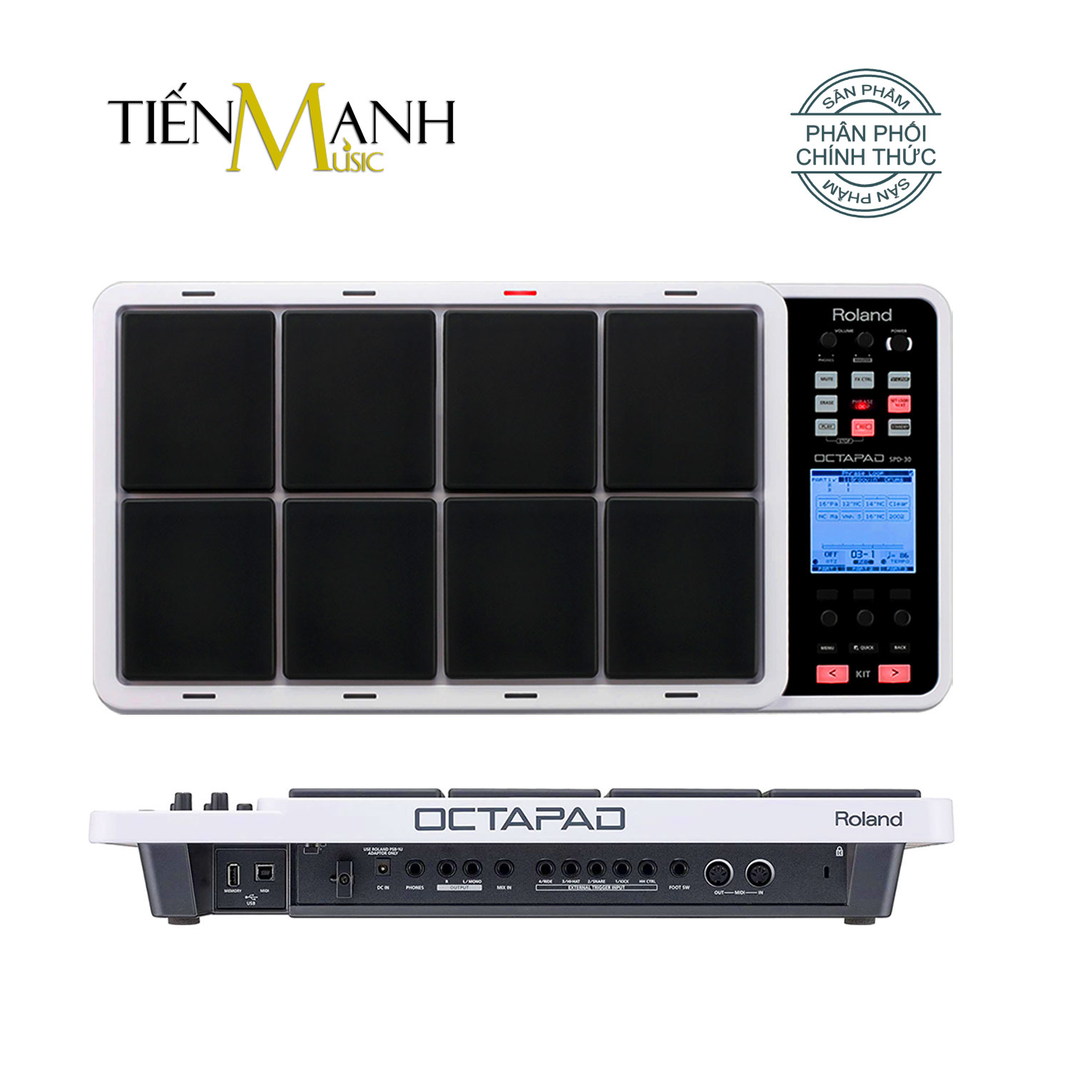 [Trả góp 0%] [Màu Trắng] [Chính Hãng] Roland SPD-30 Bộ Trống điện tử 8 Mặt SPD30 Octapad - Electronic Drum 8 Pad Digital SPD 30