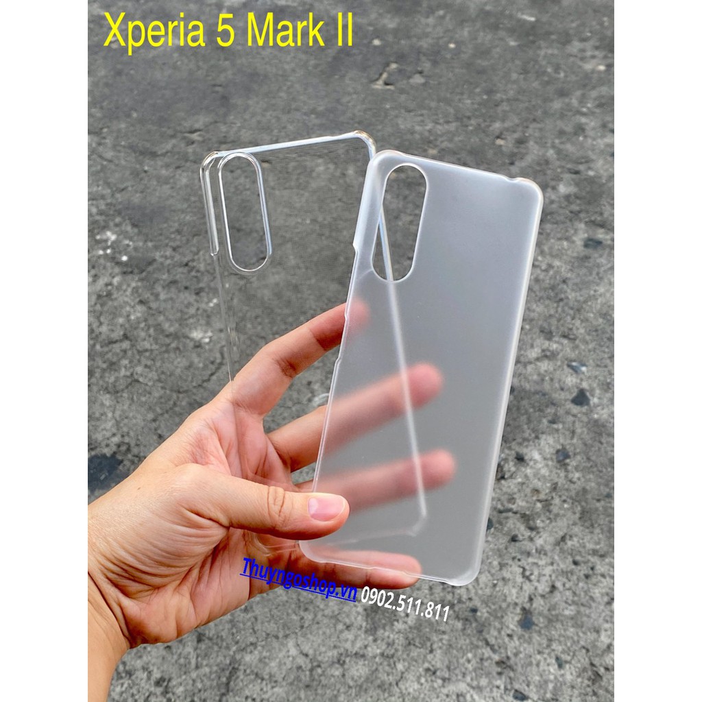 [HCM]Sony Xperia 5 - 5 Mark II / Ốp cứng siêu trong suốt - Mờ chống vân tay