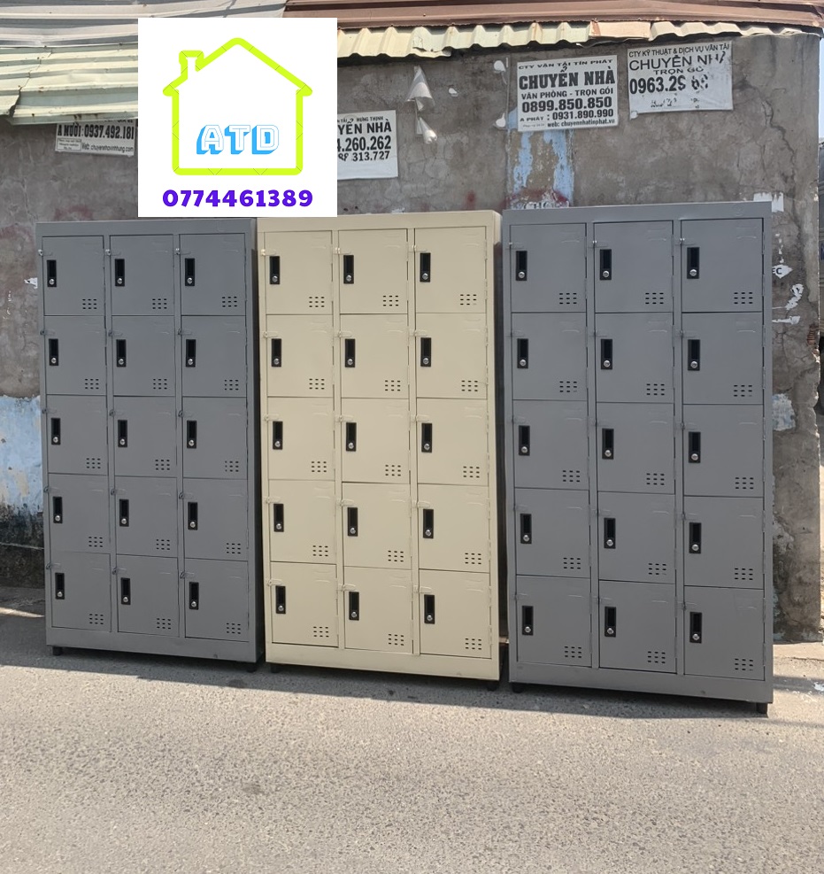Tủ locker sắt đựng đồ cá nhân cho nhân viên,tủ sắt đựng hồ sơ văn phòng,tài liệu nhiều ngăn 15 cửa giá rẻ- TP HCM BD ĐN