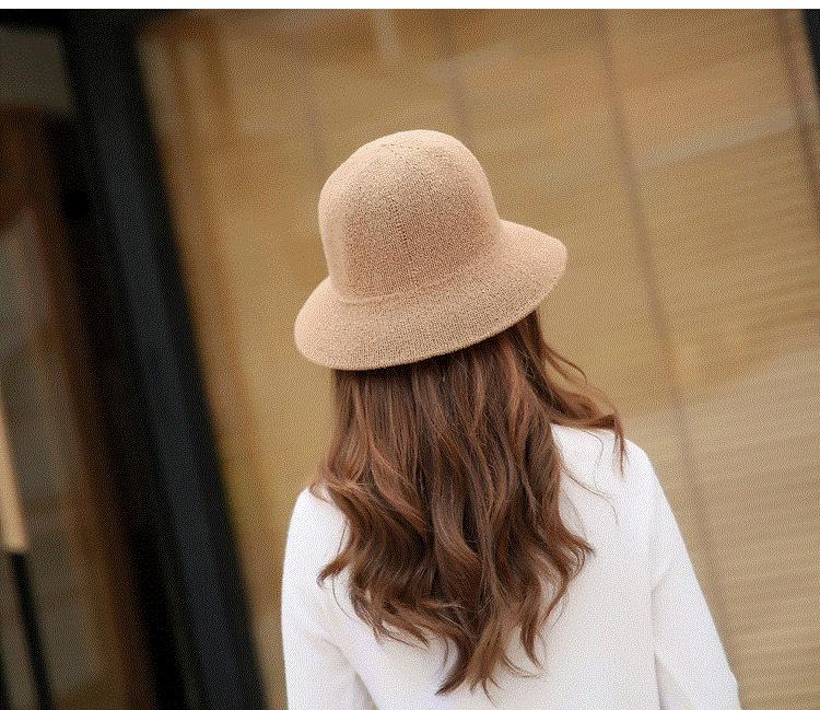 Mũ Len Nữ Rộng Vành Vintage Chữ M