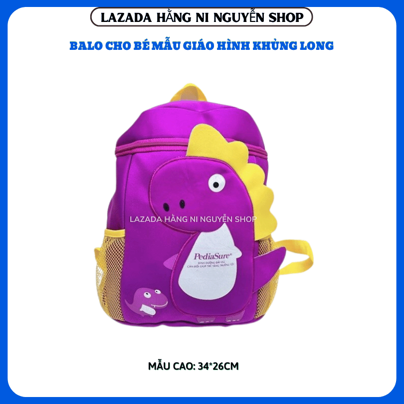 Balo khủng long màu tím cho bé
