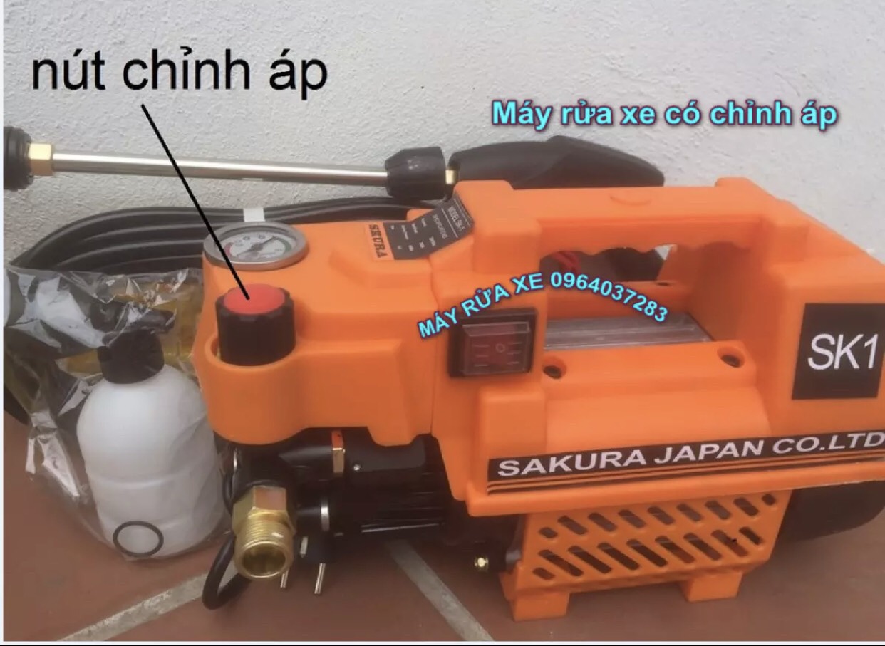 Máy rửa xe SaKuRa Nhật Bản -Có chỉnh áp giá rẻ