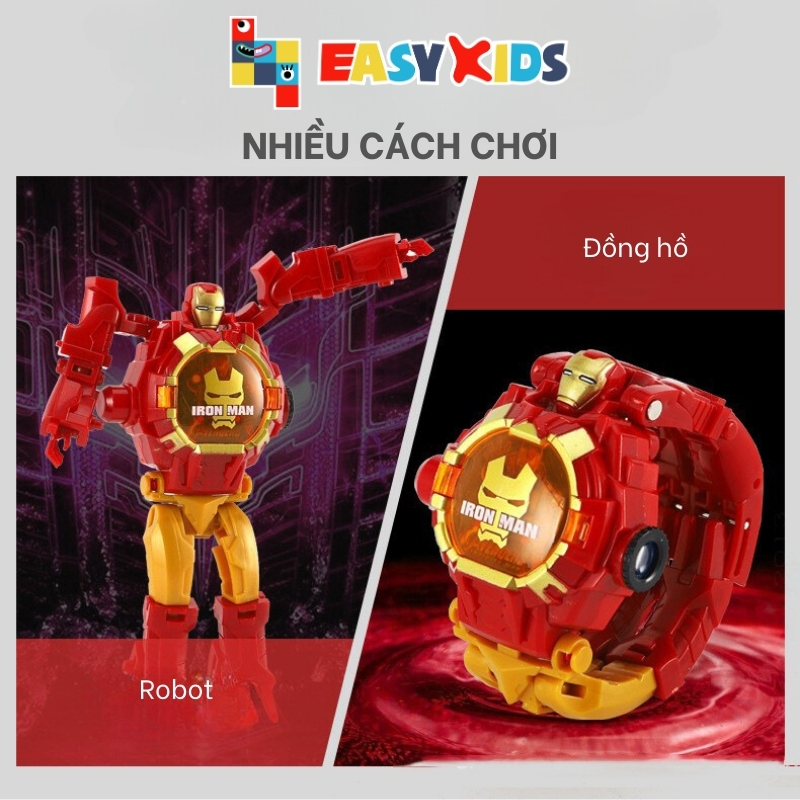 Đồng hồ siêu nhân biến hình robot có chiếu hình cho bé trai gái