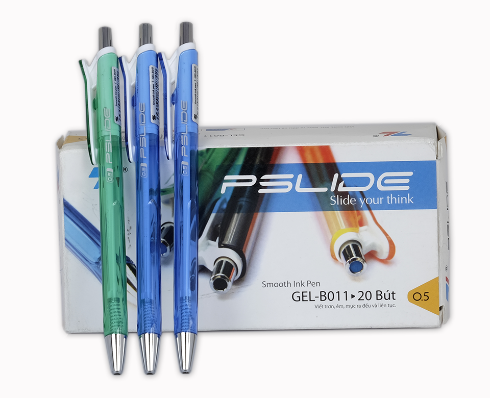 Bút Gel Bấm Thiên Long B-011 Chính Hãng (Mực Xanh)