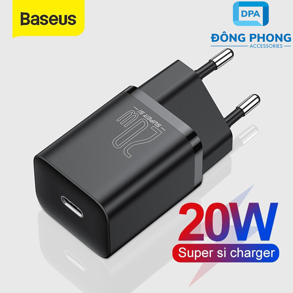 Củ Sạc Nhanh Baseus PD 20W Super Si Chính Hãng