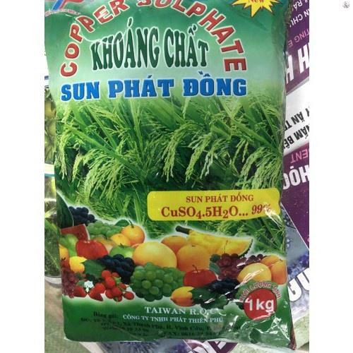 1kg Sunfat đồng 99 % hỗ trợ trừ nấm bệnh cây trồng Đồng Sun Phát CuSO4 Đồng Sunphat