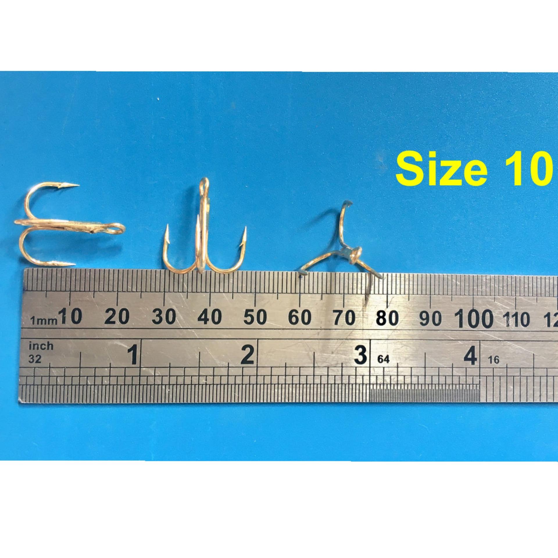 10 Lưỡi Câu Cá Ba Tiêu Mạ Vàng
