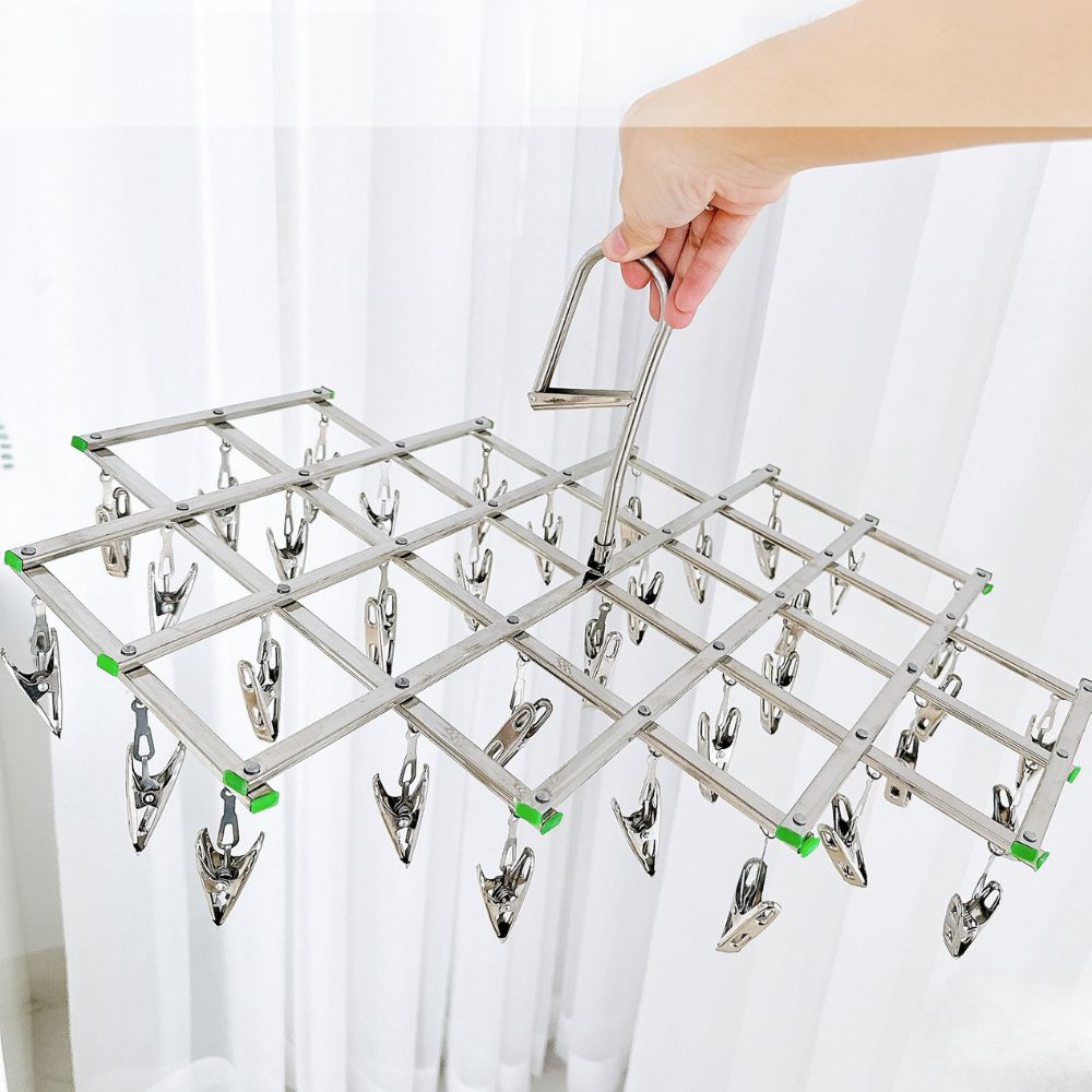 Honper - Móc phơi inox gấp gọn 35 kẹp HP129