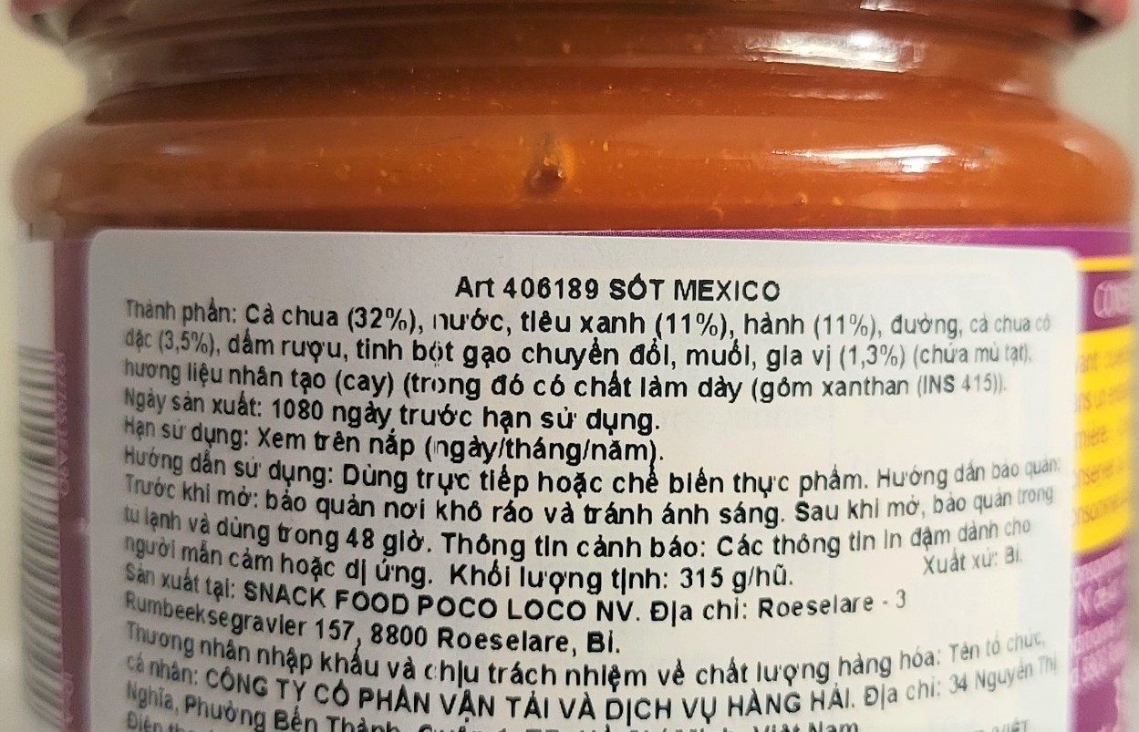 [Lọ 315g] XỐT CAY KIỂU MEXICO [Belgium] CSN Mexicaine Sauce