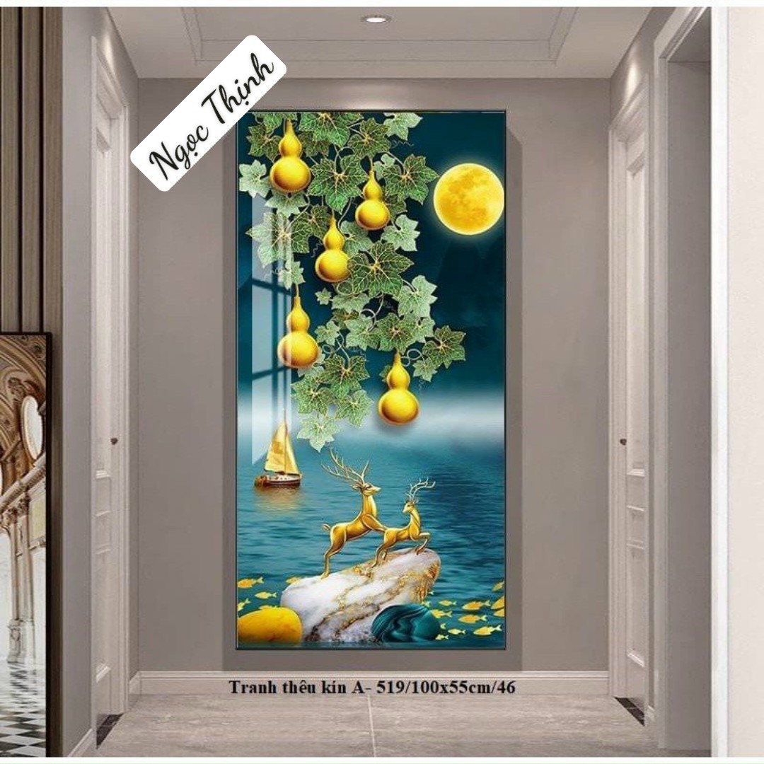 Tranh thêu chữ thập tài lộc thịnh vượng [chưa thêu]- Ngocthinhshop