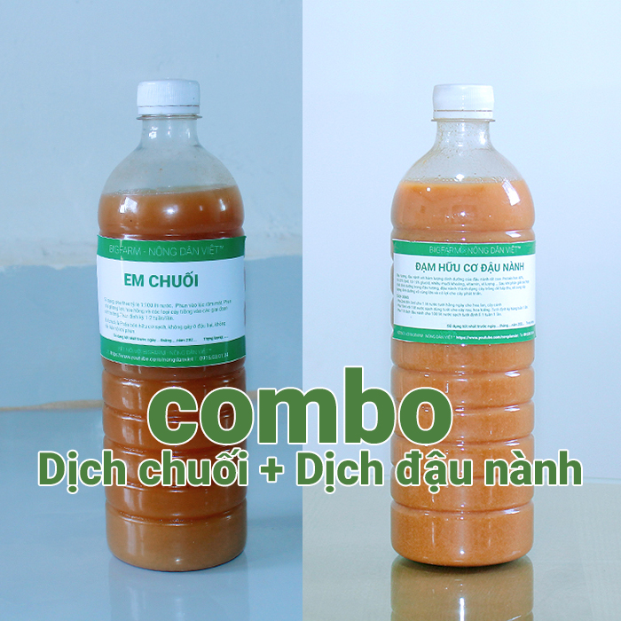 Combo 1 lít dịch chuối + 1 lít dịch đậu nành, dịch đỗ tương