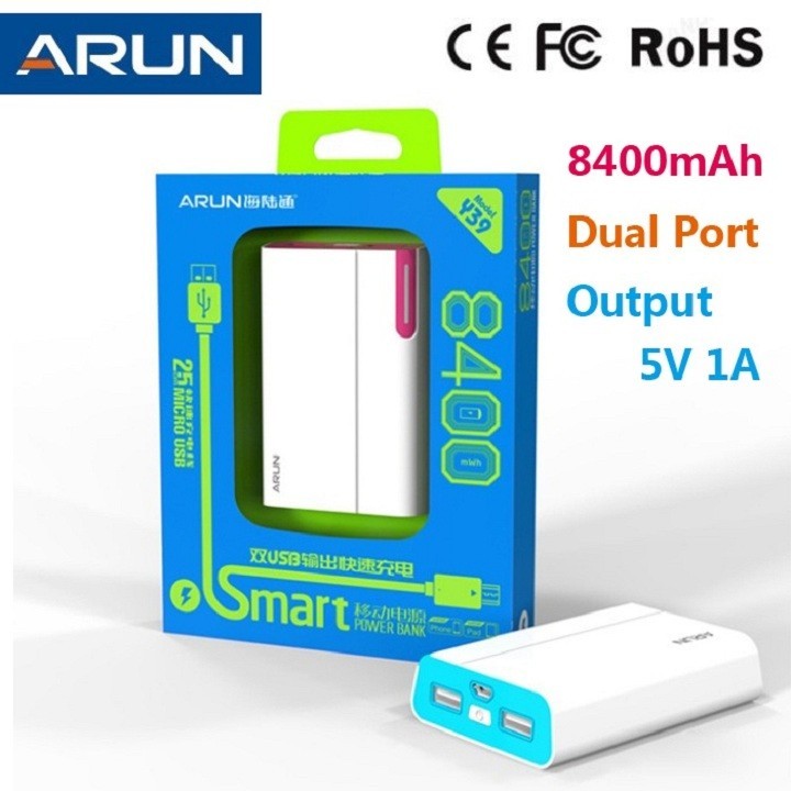 Pin sạc dự phòng giá rẻ ARUN 8400mah (CÒN HÀNG - TRỢ SHIP 5K)